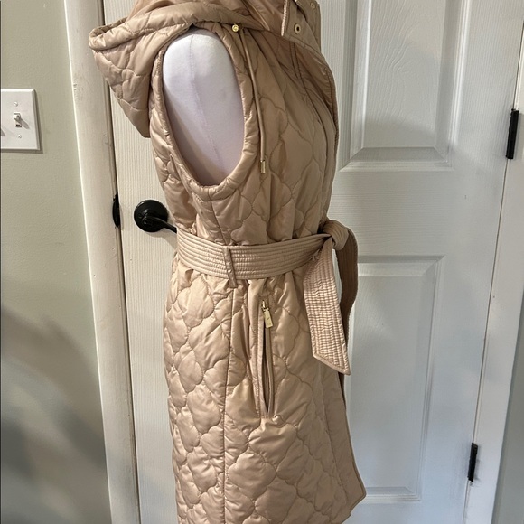 Kate Spade Bew York Spring Quilted Lin belted Vest S - Picture 6 of 9